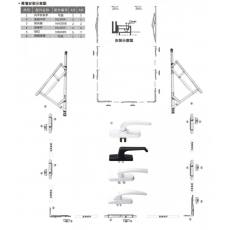 20mm槽口懸窗帶轉(zhuǎn)角器多點鎖組件